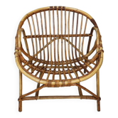Rattan shell armchair
