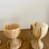 Trio of onyx egg cups