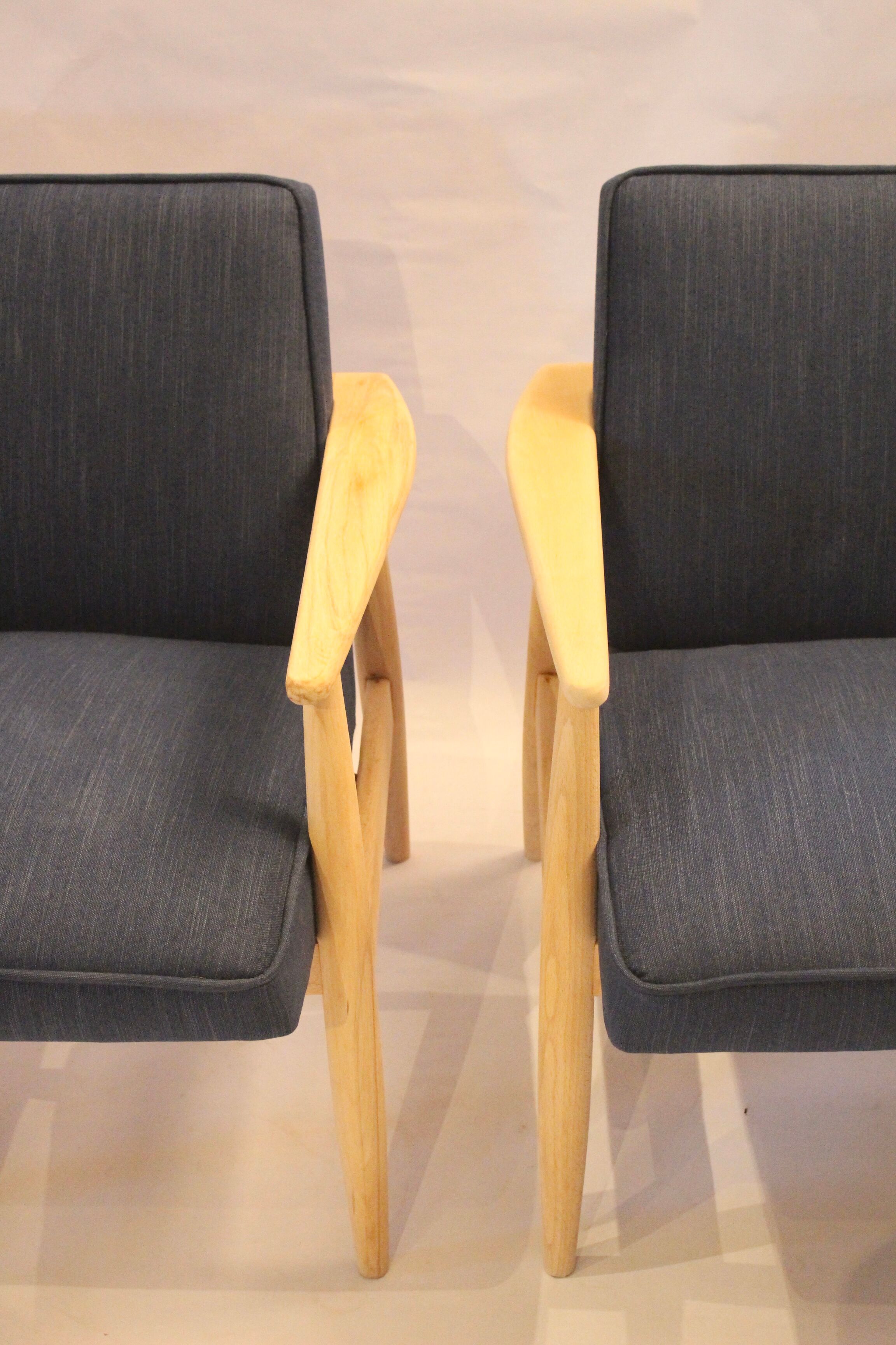 Armchairs created by Mr. Zieliński year 60 blue fabric