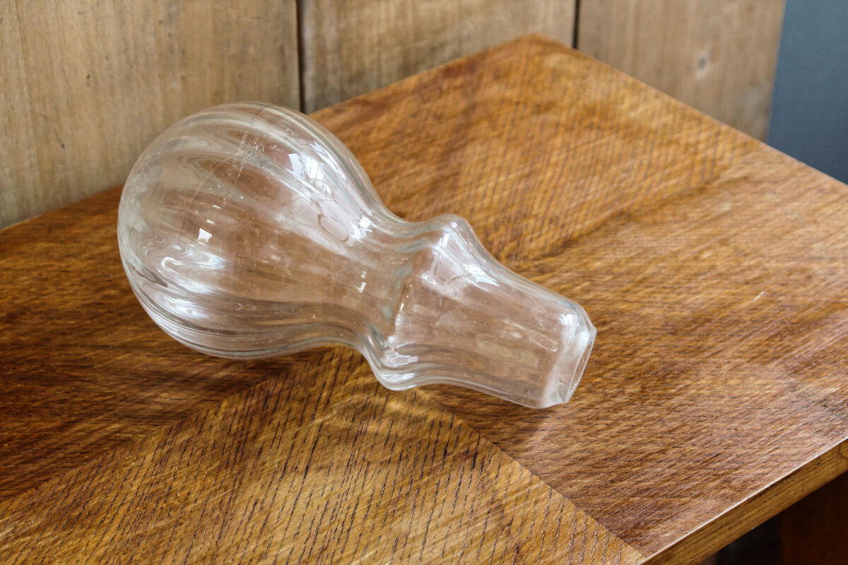 Old monumental glass decanter