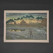 Lithograph by Henri Rivière The Aspects of Nature - The Twilight
