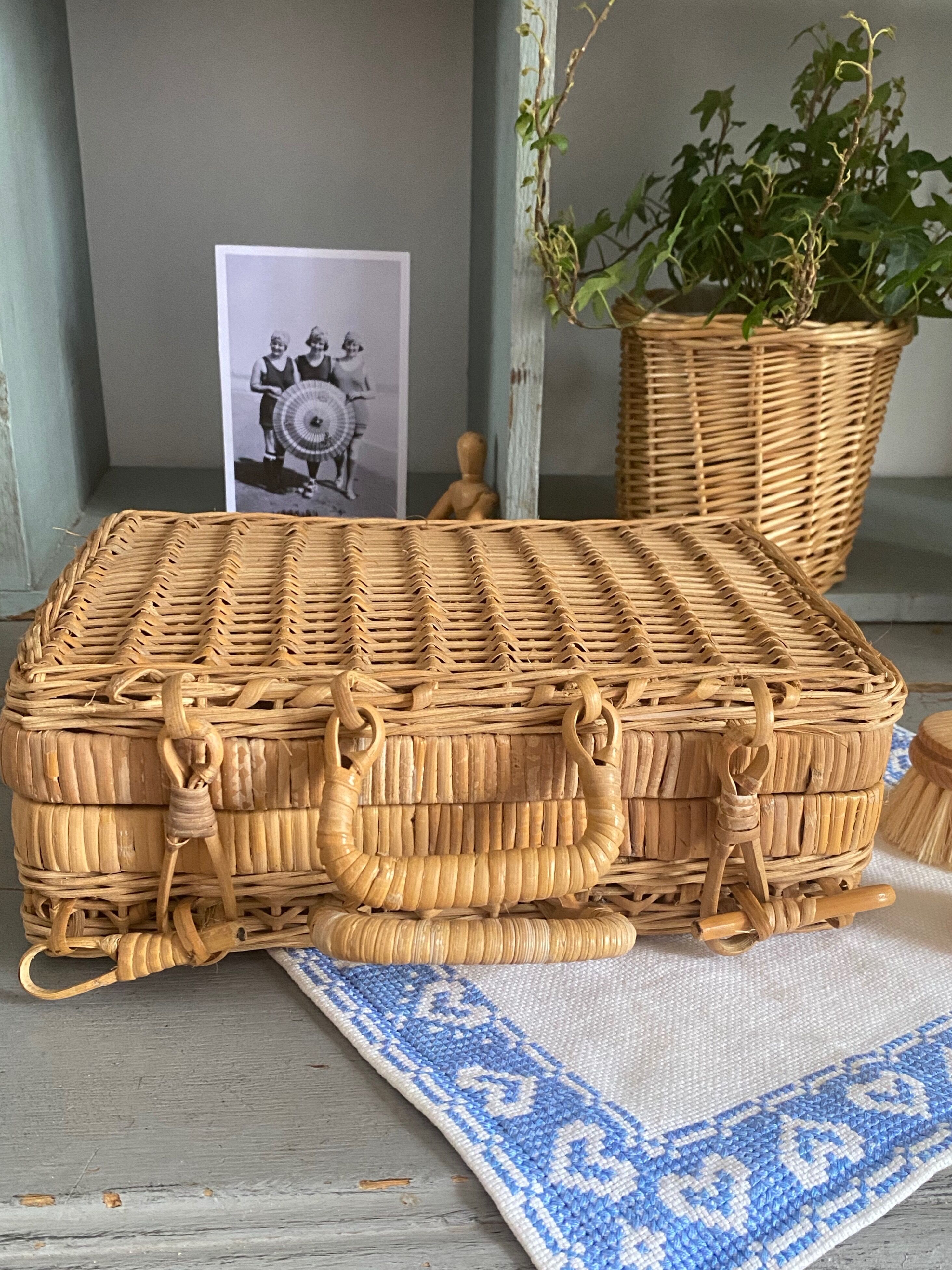 Small rattan suitcase