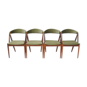 ensemble de quatre chaises en palissandre, design danois, années 70, fabriqué par Kai Kristiansen