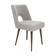 Grey boucle shell chair, dark beech wood, Poland, 1960s.