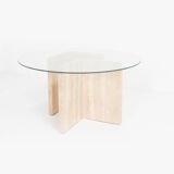 Side table with glass top