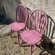 Pink slatted chairs