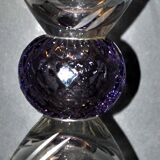 Chalice cup in engraved blown glasses signed Véronique Monod 1994 Contemporary glassmaker Biot