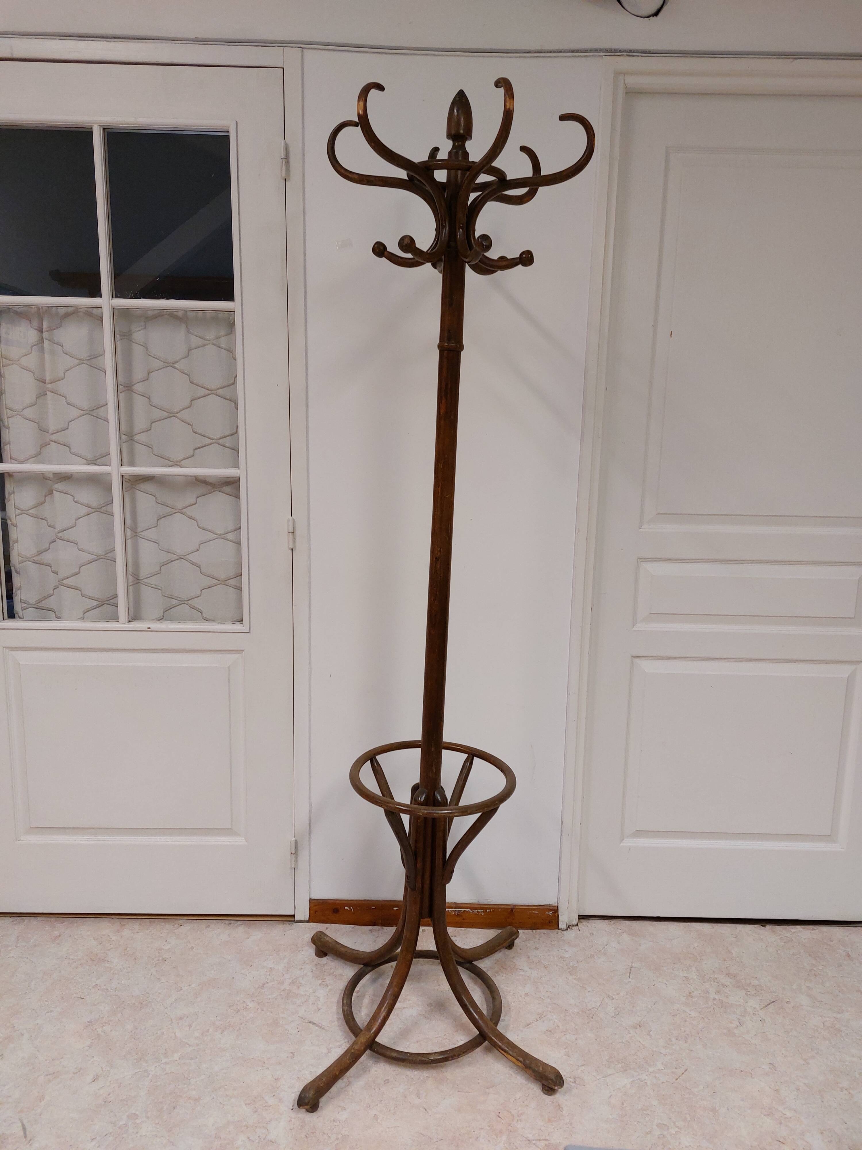 Porte-manteaux Perroquet en bois tourné