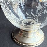 Cut crystal carafe with silver frame