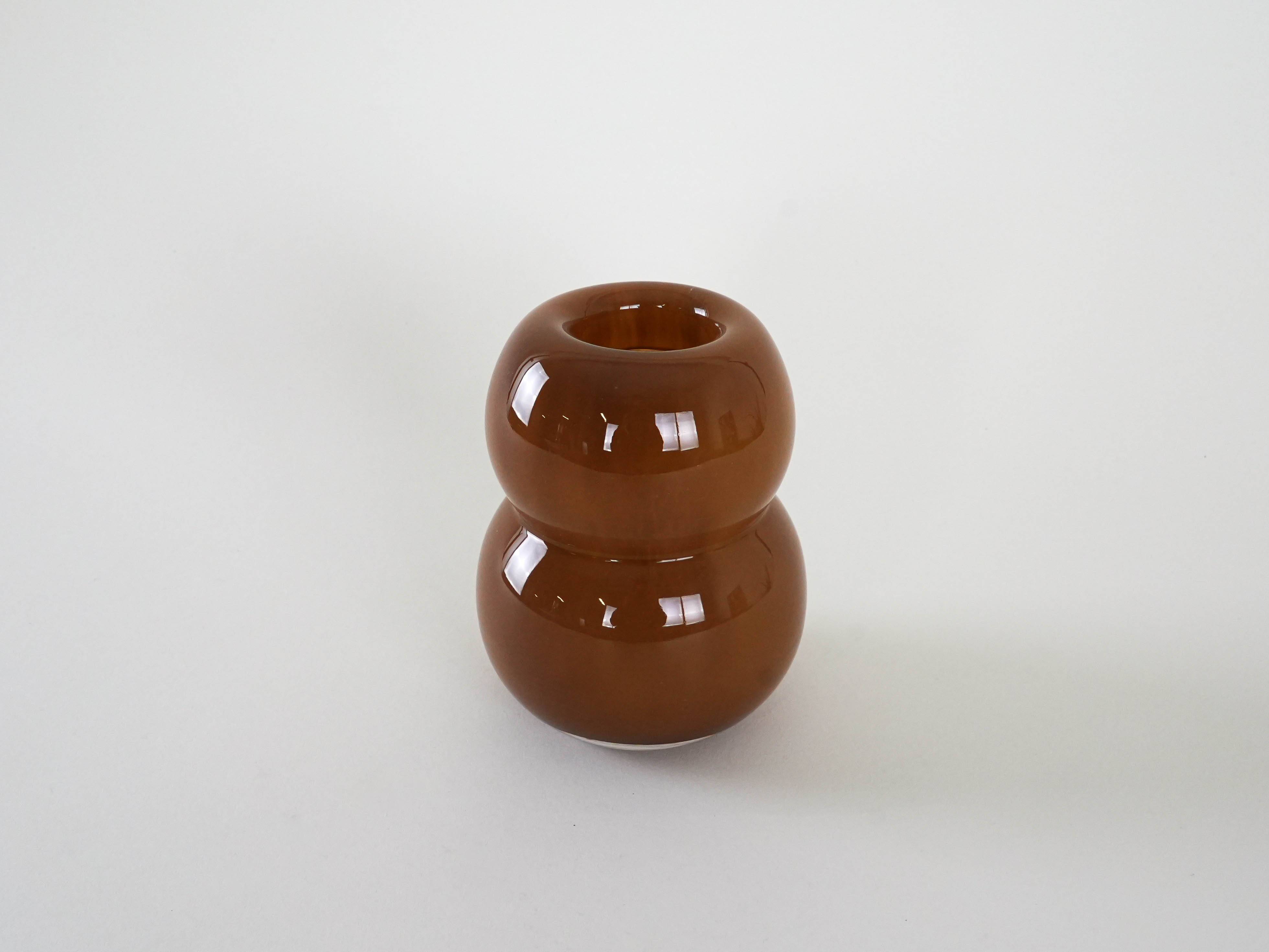 Caramel glass vase, Danish design, 1960s, made in Denmark