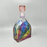 Carafe ou bouteille décorative d'exception des années 1970, signée Luigi Bormioli. Fabriquée en Italie.