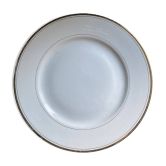 LCS Porcelaine Limoges pedestal dish in white porcelain with gold edging