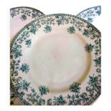 5 flat plates green iron earth earthenware from st amand