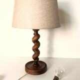 Turned wooden lamp