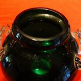 Vase en verre vert vintage 70's 80's