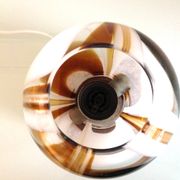 Lampe globe en verre polychrome sur socle marbre / vintage années 60-70
