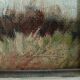 Marine Painting in Oil on Masonite, First Half of the 20th Century, Signed, Gilded Wooden Frame
