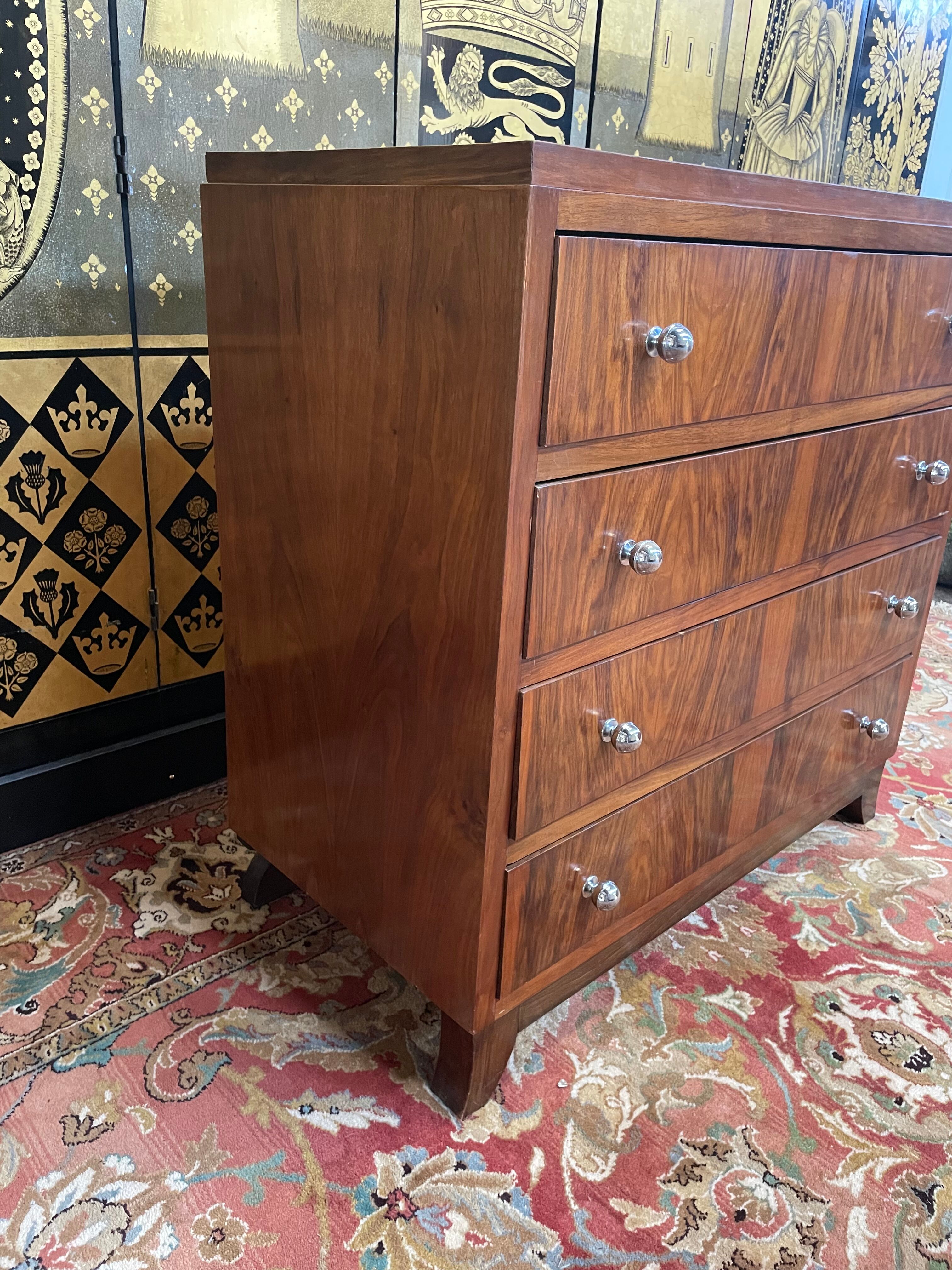 Art Deco walnut chest of drawers