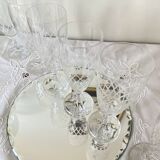 6 engraved antique champagne flutes