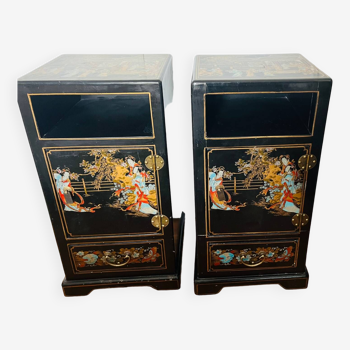 Pair of Chinese bedside tables