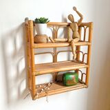 Rattan wall shelf