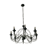 Black metal chandelier 8 lamps