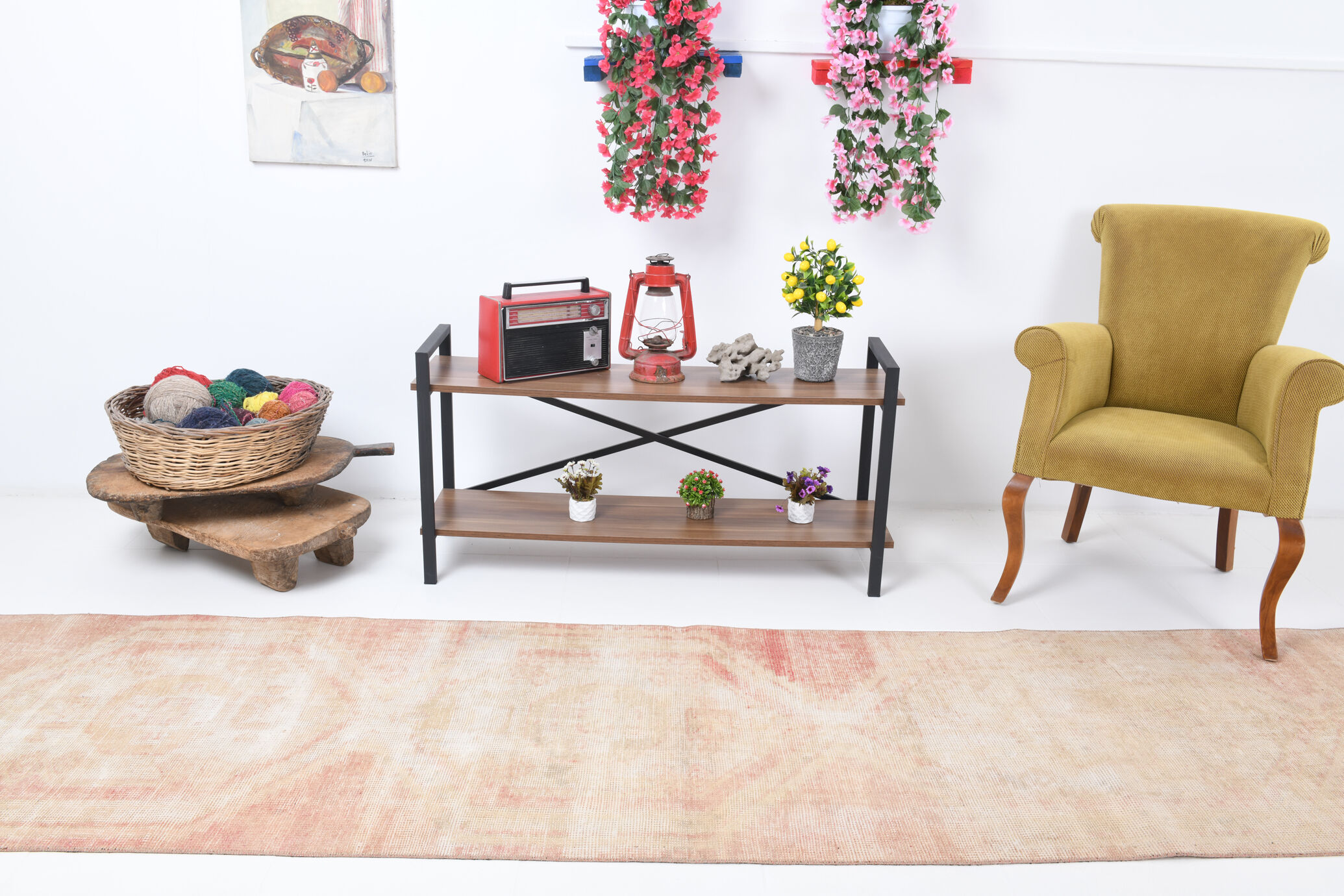 3x11 faded color turkish runner rug 340x86cm