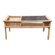 Rattan and smoked glass coffee table