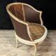 Fauteuil de bureau style Louis XVI en bois laqué