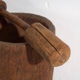 Mortier et pilon anciens de style wabi-sabi (c.1920) #1