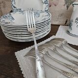 6 silver metal forks