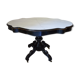 Table violon Napoléon III en bois noirci et marbre blanc, XIXe siècle