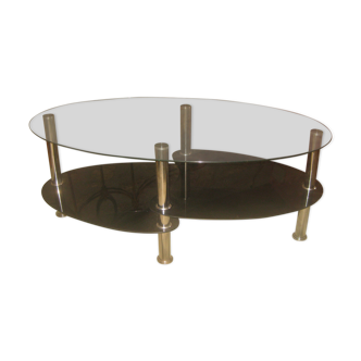 70s glass coffee table