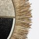 Miroir noir en raphia & plume