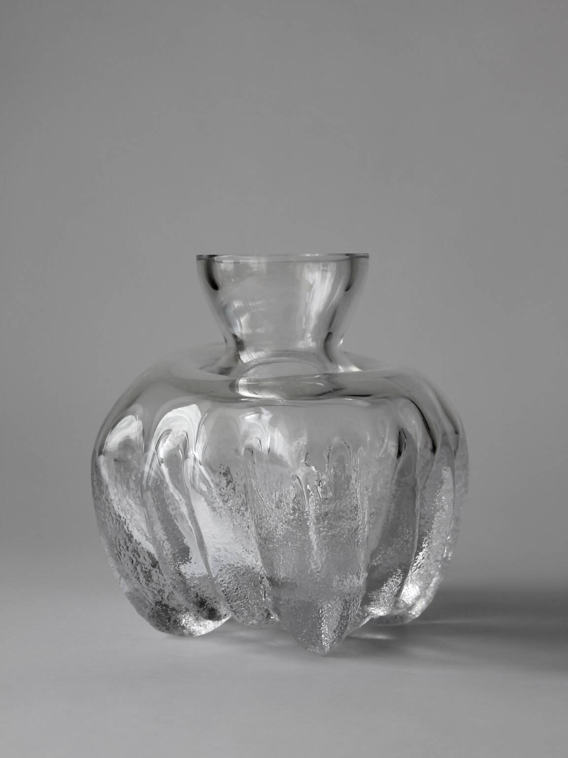 Lars Hellsten Large 1970s Full Lead Crystal Glass Vase