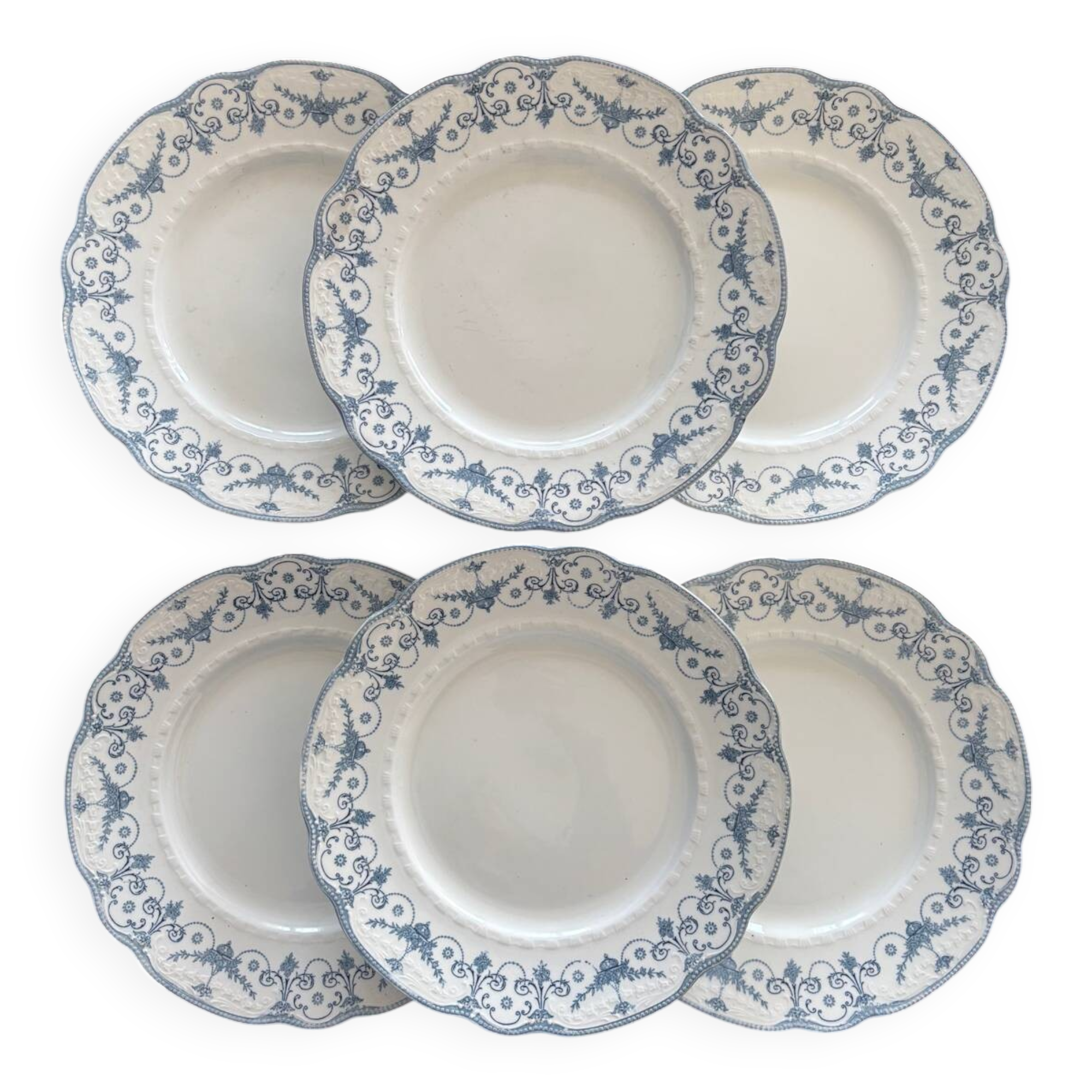 Set of 6 Royal Doulton England dinner plates – Josephine model
