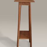 Art Deco sculpted pedestal in solid wood and marble – circa 1930