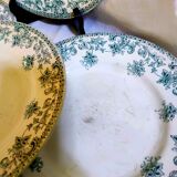 5 flat plates green iron earth earthenware from st amand