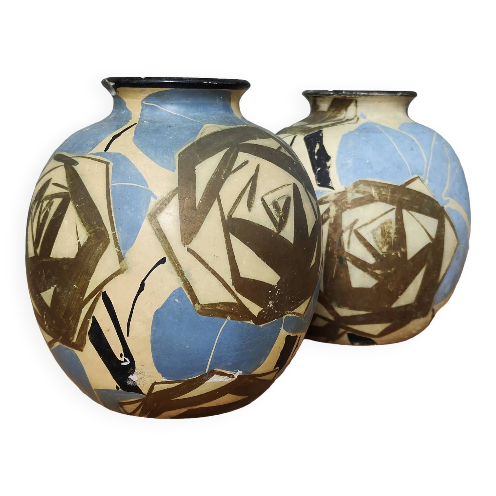 Pair of ceramic vases by Louis Giraud
