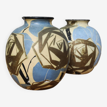 Pair of ceramic vases by Louis Giraud