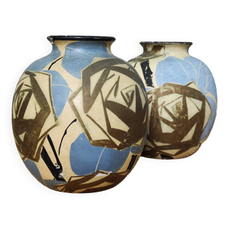 Pair of ceramic vases by Louis Giraud