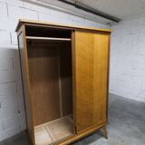 Armoire penderie 1950 pieds compas portes coulissantes plateau neuf