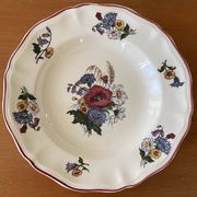 6  grandes assiettes creuses anciennes en faïence de Sarreguemines