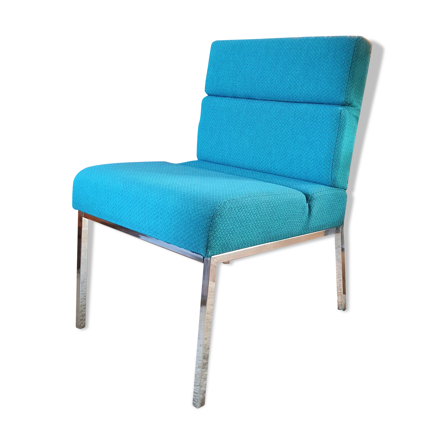 Vintage metal and fabric armchair