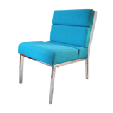 Vintage metal and fabric armchair