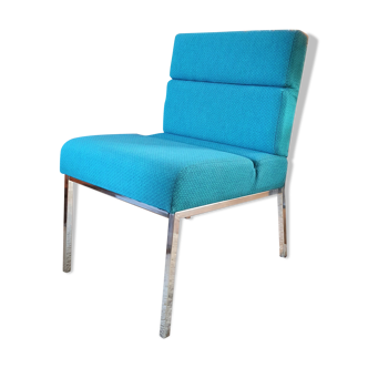 Vintage metal and fabric armchair