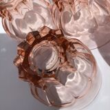 6 orange-pink water glasses star-footed