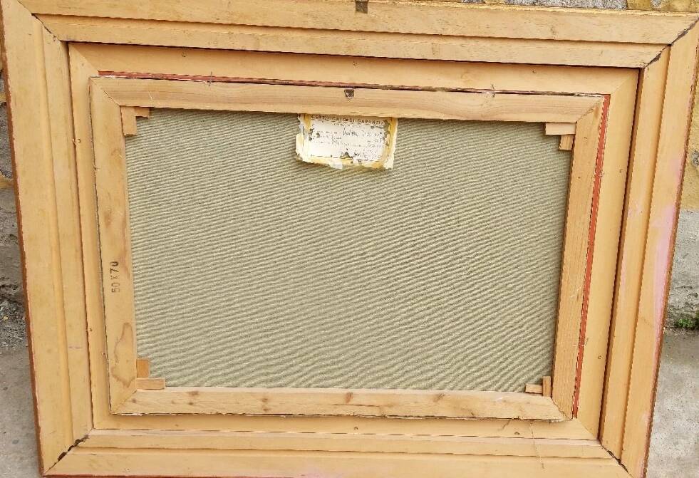 Oil painting on canvas "PARISIENNE" 50x70 Cm 60s 70s BELLE EPOQUE