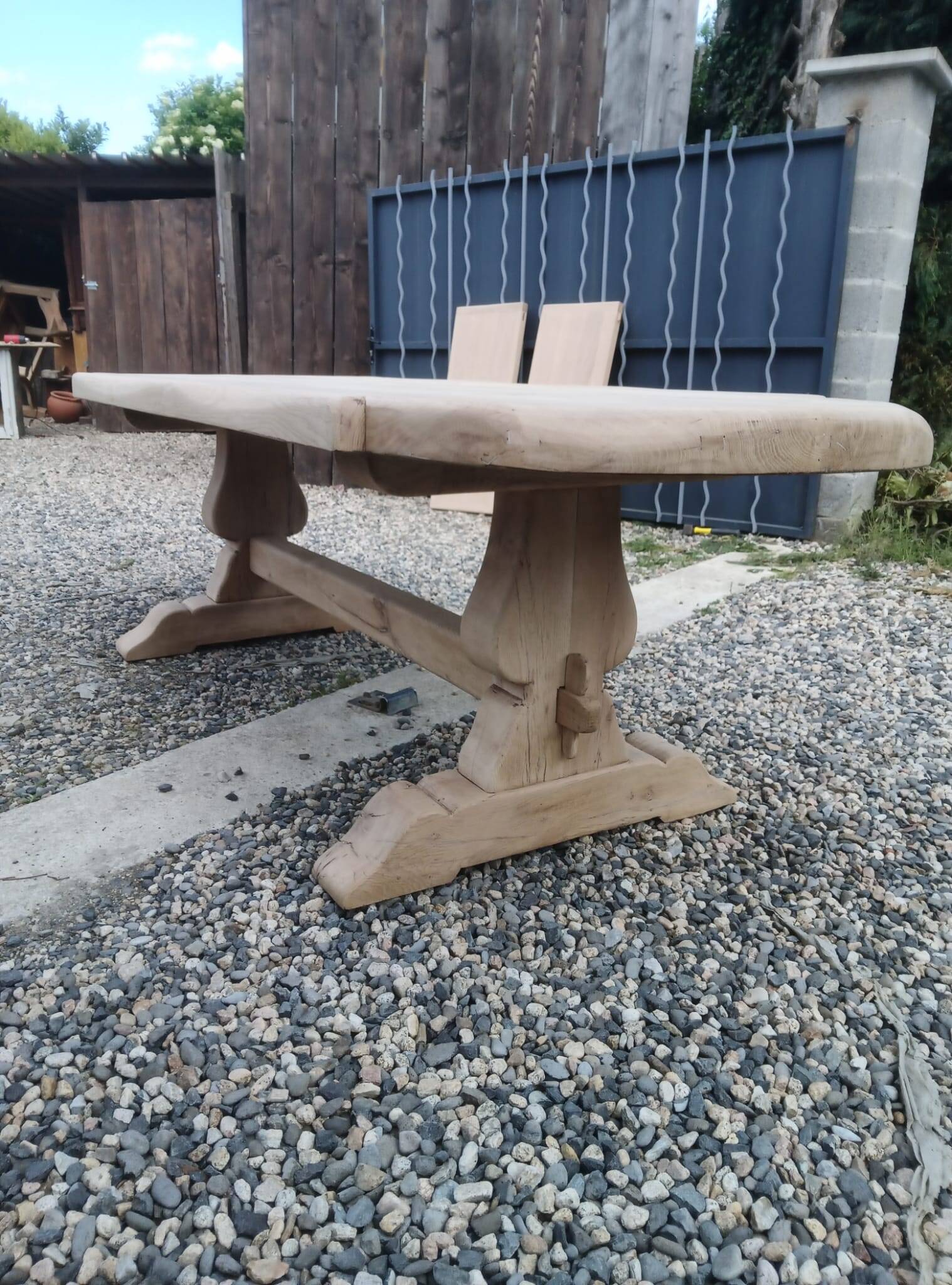 Large monastery table made of solid oak.