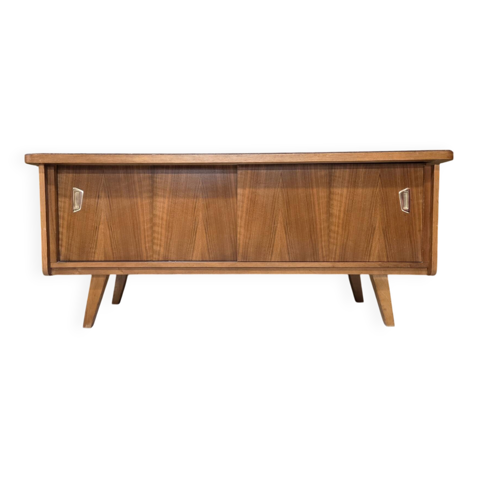 Enfilade basse lowboard porte coullisantes 1970 vintage
